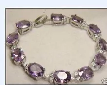 

Women Gift word Love plated Purple crystal Bracelet Bangle 7.5" 19cm Wedding Girl MEN Qu jewelrynoble lady's