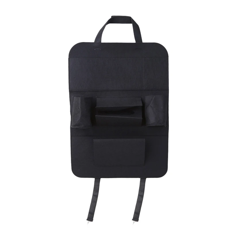 Войлочная сумка для хранения на спинку автокресла сумки большой Ёмкость автомобильные внутренние аксессуары, сиденье задняя разное Сумки - Название цвета: Черный