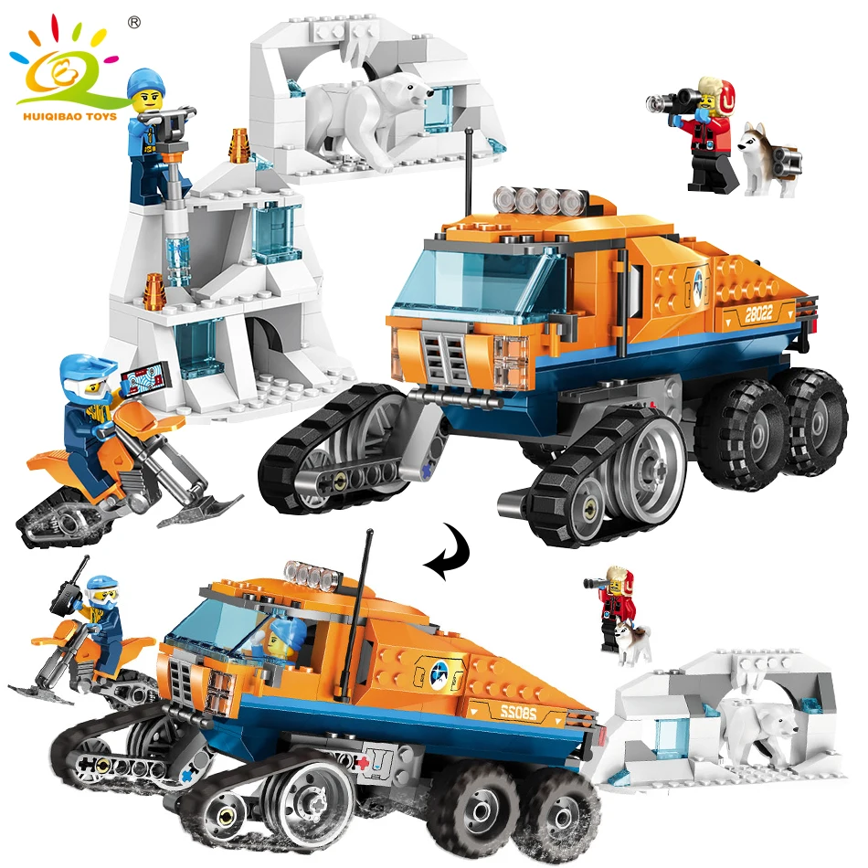 

345pcs Arctic Scout Trucks Building Blocks Compatible Legoed City rescue with figures Bricks set Educational toys for Children