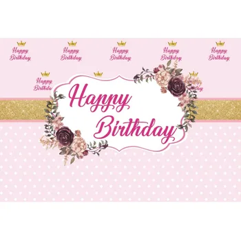 

Laeacco Flowers Crown Happy Birthday Baby Children Celebration Scene Photography Backgrounds Photophone Backdrops Photo Studio