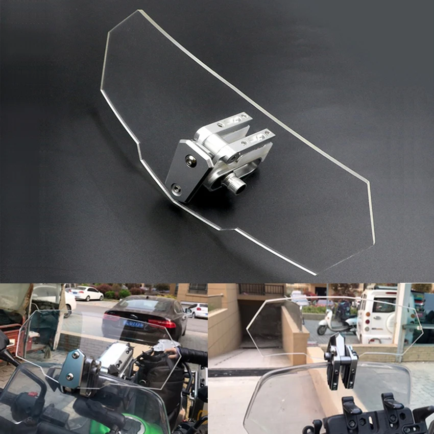 Unversal Airflow Adjustable Windscreen Wind Deflector Motorcycle Windshield For suzuki gsf 600 piaggio beverly mt 09 tracer