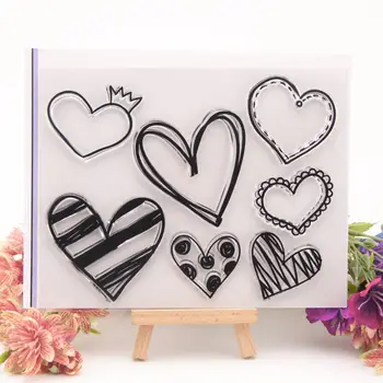 

Love Heart Pattern Clear Stamps Paper Craft Scrapbooking Transparent Rubber Stamp Handmade Gifts Kids Fun Decoration Supplies