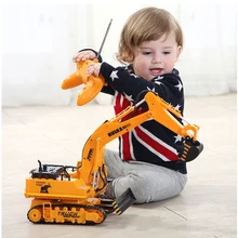 Large 11 Channels RC Excavator RC Car Remote Control Toys Car Electric Excavator Charging Electric Vehicle Toys For Kids Boys