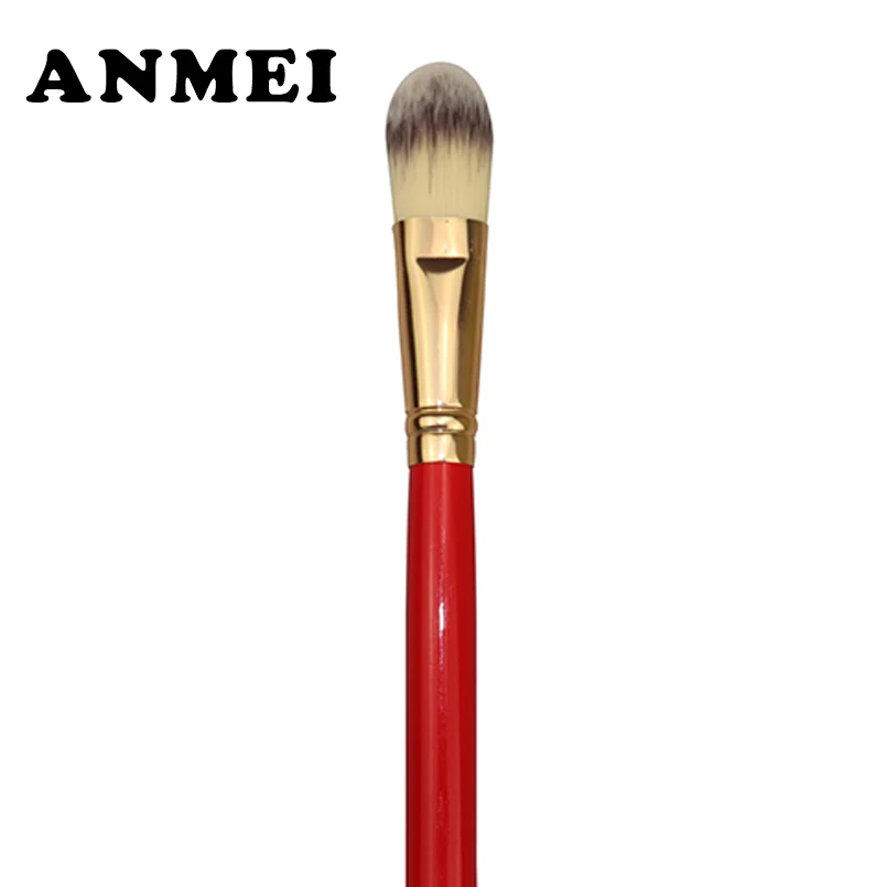 Pro 1pcs Makeup Brushes Powder Concealer Blush Liquid Foundation Face Make Up Cosmetics Soft Nylon Hair Red Wooden Brush | Красота и