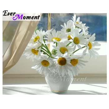 

Ever Moment Diamond Painting Picture Of Rhinestone Flower Vase Window Handmade Full Square Drill Diamond Embroidery S2F2159
