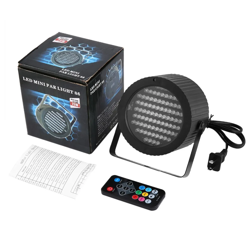

86 LEDs Stage Par Lights with Remote Controller DMX512 RGB Strobe Light Party Light for Disco Bar Show Pub KTV DJ Lights
