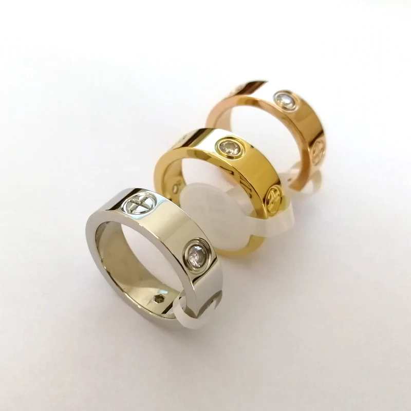 

Titanium Steel Fashion Classic Luxury Famous Brand Bague Cross Patter Wedding Love Ring For Women/Men Gold Color Lovers Jewelry