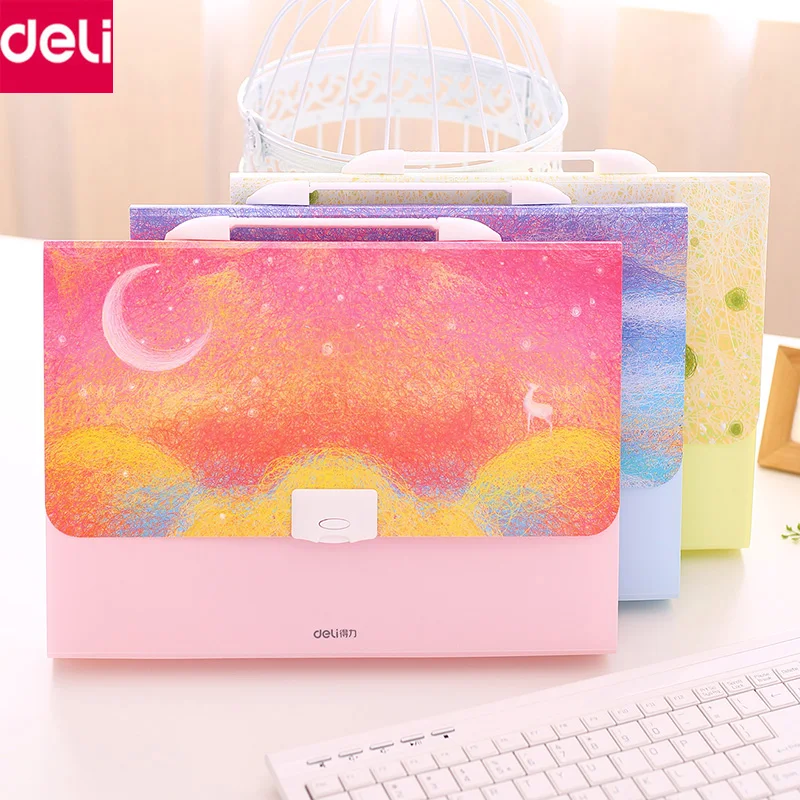 

Deli A4 Size Expanding File Folder Bag 13 Pockets Document Paper Bag Expanding Wallet Bag Office School Supplies