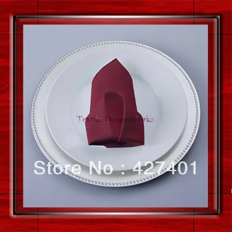 

High Quality 50x50cm Polyester Plain Burgundy Napkin / Table Napkin / Hotel Napkin / Dinner Napkin (Factory Direct Sale)