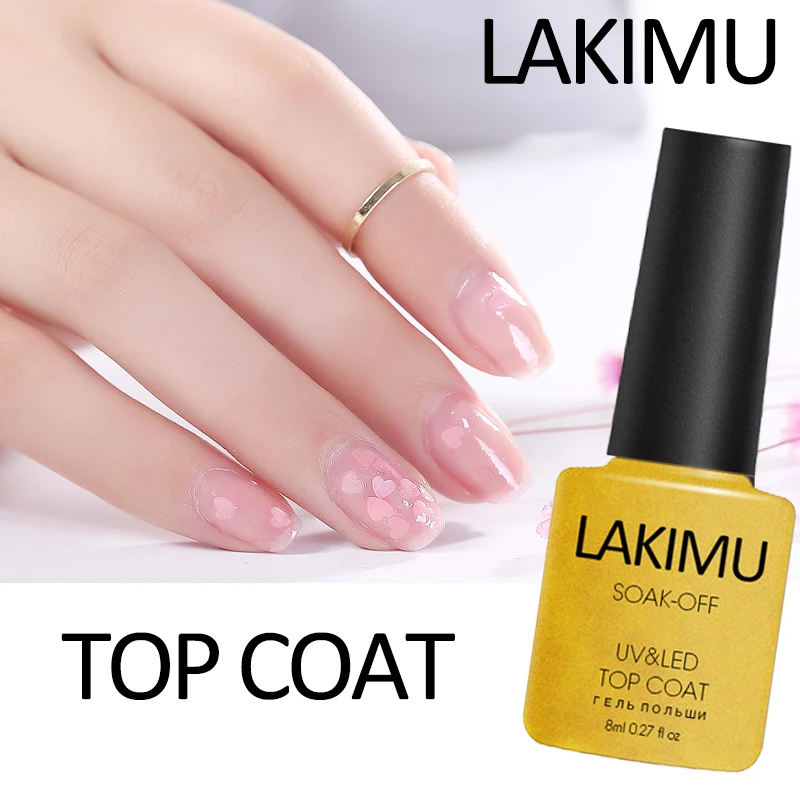 

Lakimu 8ml Top Coat Base Coat Set Soak Off UV It Off Base Coat Foundation for Nail Polish Long Lasting Nail Gel Lacquer Top