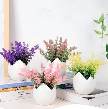 

1PC DIY Creative Egg Plant Potted Desk Home Decor Child's Plant Handmade Gift Simulation Egg Shell Flower Pot Vase JL 258