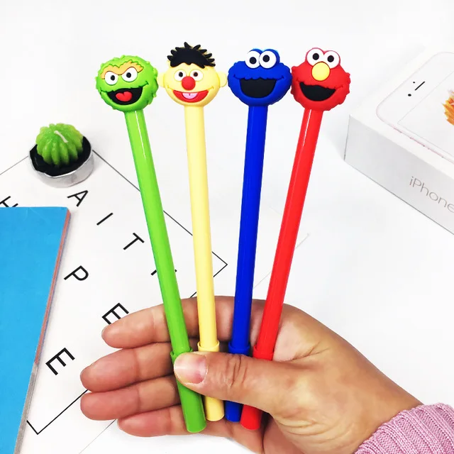 

36 pcs/lot Sesame Street Gel Pen for writing Cute Black Ink Signature Pen Stationery Pen For School supplies