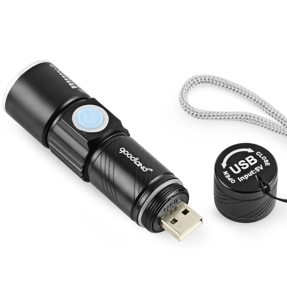 USB Portable LED Flashlight Rechargeable Mini LED Torch Light Q5 3-Modes Adjustable USB Flash Light Lanterna For Bike Outdoor