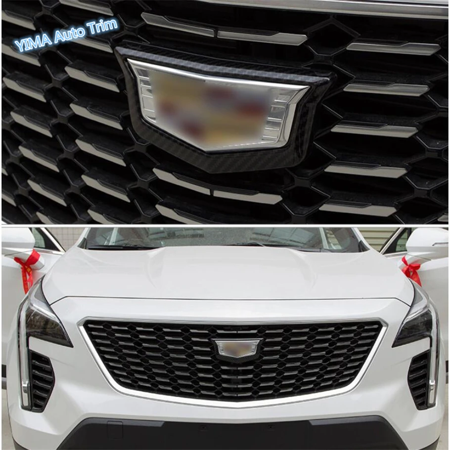 

Lapetus Car Styling Front Grille Grill Logo Frame Cover Trim 1 Pcs Fit For Cadillac XT4 2019 Red / Chrome / Carbon Fiber Style