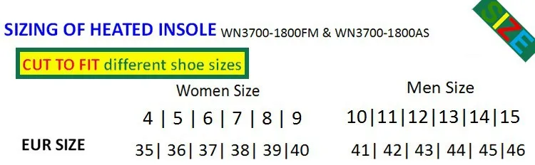 FREE SHIPPING Russian EU US Market Winter Shoes Accessories Electric Foot Warmer Foam Insole RED BLACK MEN\'S 41-46 WOMEN\'S 35-40