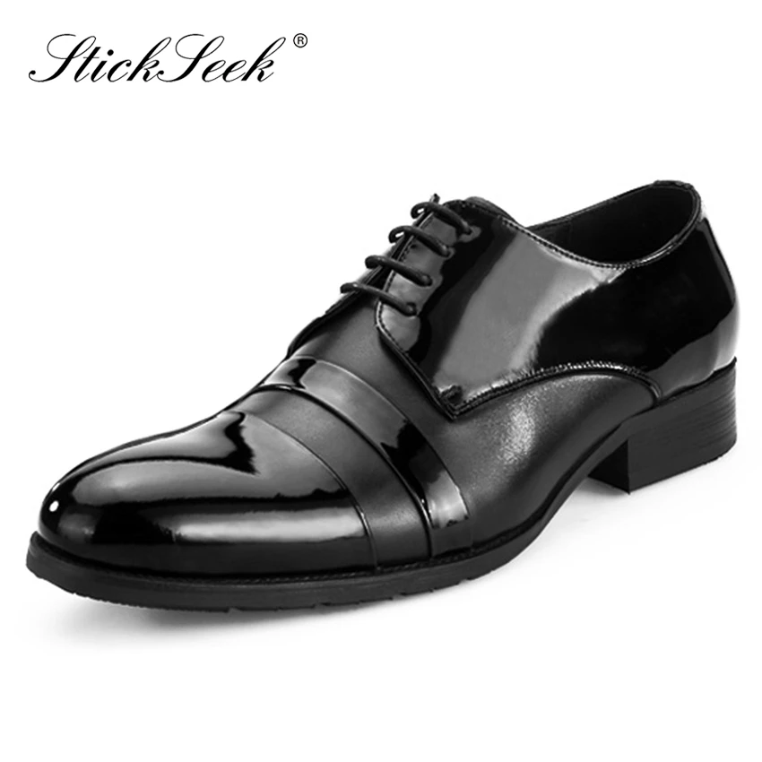 

New Classic Patent Leather Formal Handmade Man Cap Toe Derby Shoes Pointed Toe Men's Dress Wedding Welted Oxford Footwear SK267