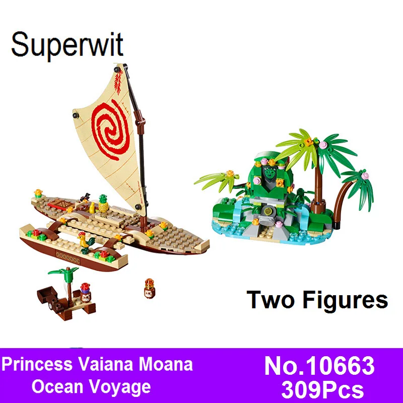 2017 Bela 10663 309pcs Girls Friends Princess Vaiana Moana Ocean Voyage Building Blocks Bricks Kids Toys