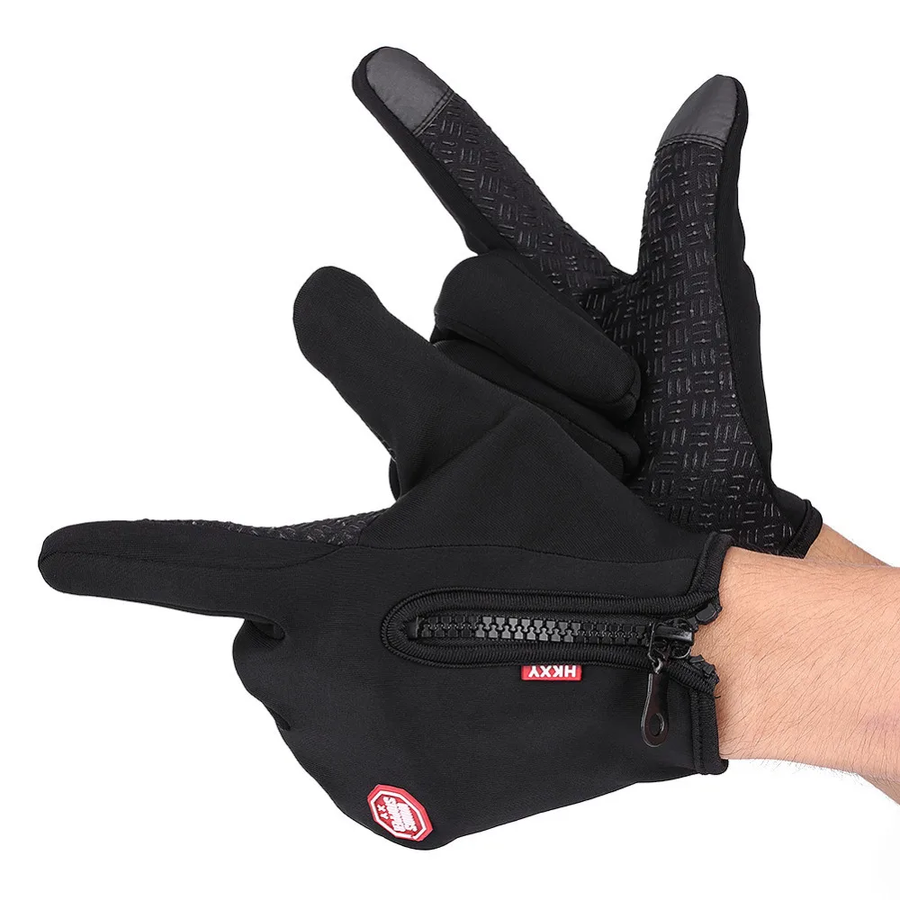 Полный палец Сенсорный экран мотоциклетные зимние теплые лыжные перчатки непромокаемые ветрозащитные пара сенсорных перчаток для езды на