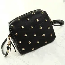 2016 Rivet Women Bags Fashion metal bag Punk Mini Crossbody Bag/Women Messenger Bag Big Enough for IPhone 6