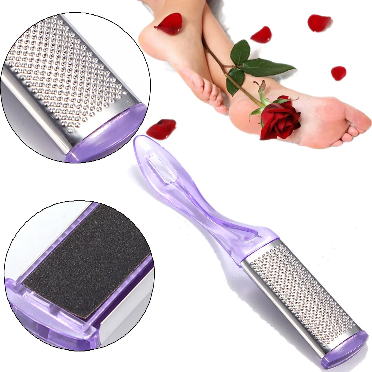

1pcs Professional Double Side Foot File Rasp Heel Grater Hard Dead Skin Callus Remover Pedicure File Foot Grater Color Random