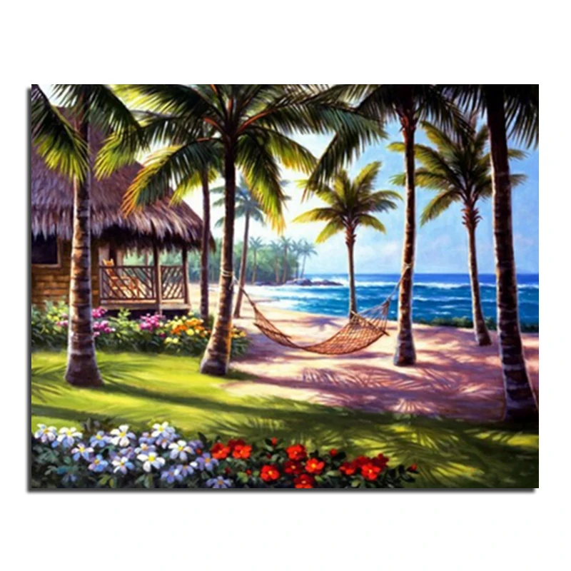 

Palm Beach 50x40 Wholesale DIY Diamond Painting Home Decoration Rhinestone Wall Stickers Embroidery Needlework