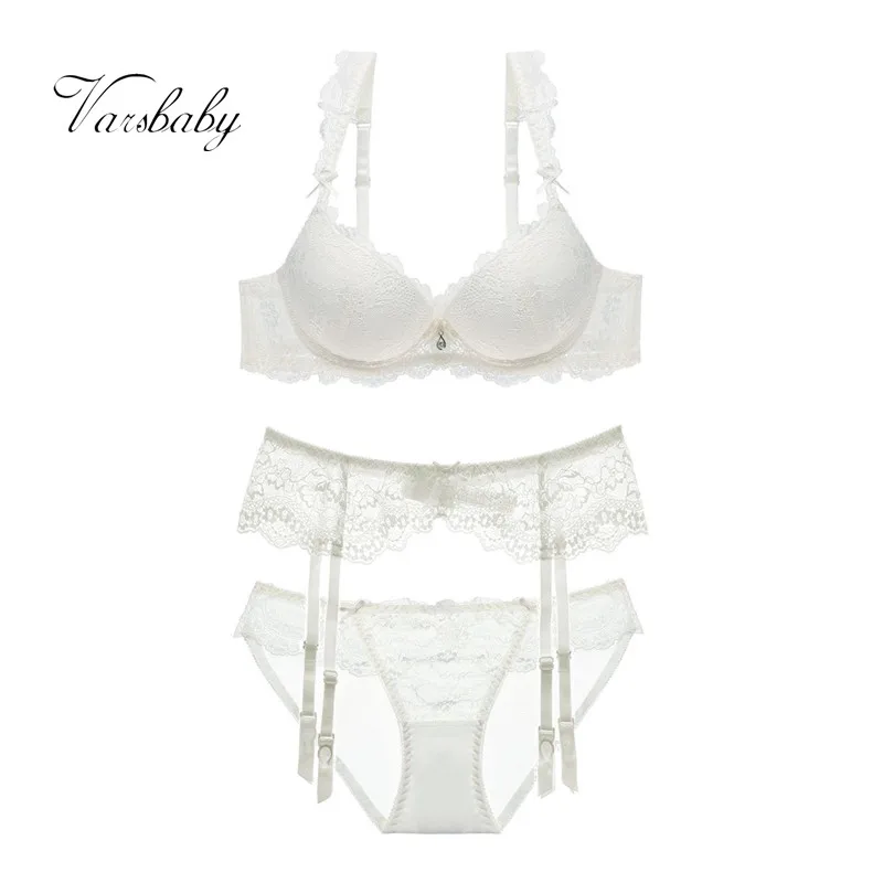 

Varsbaby ladies sexy lace push up underwear underwire 3Pcs/Lots bra sets