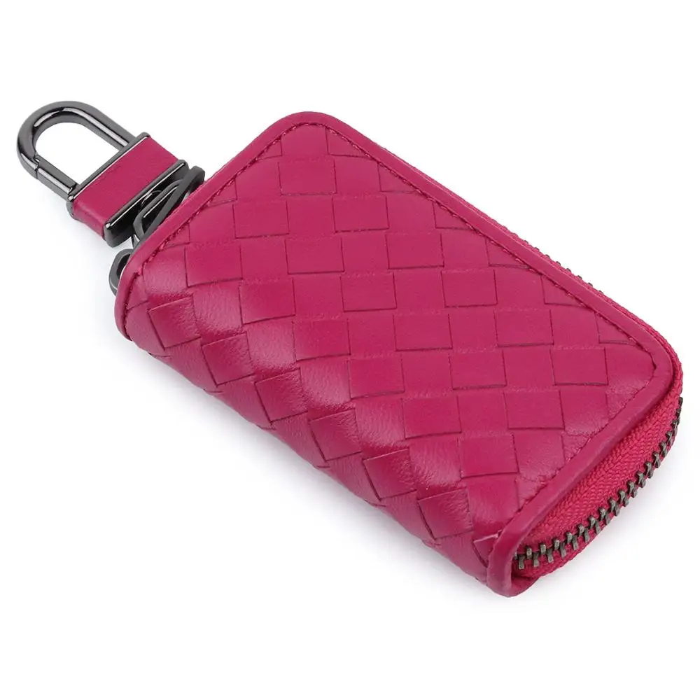 

Genuine Leather Key Holder Men Car Key Wallets Keys Organizer Housekeeper Women Keychain Wallet Zipper Key Case Bag Pouch Purse