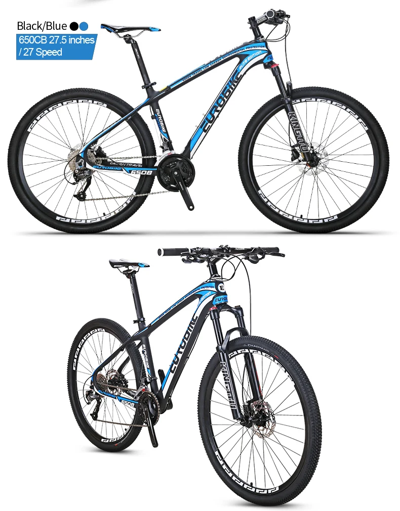 Cheap EUROBIKE 27.5 Inches Carbon Fiber Mountain Bikes Dual Hydraulic Disc Brake Shock Fork 5
