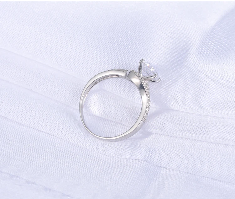 Beagloer Brand Noble Women Wedding Rings Silver Color AAA Zirconia Rings Fashionable Party Jewelry CRI0272-B