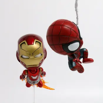 

Spider-Man Q Ver. The Man Who Came Back Iron Man with box cartoon model figure lovely collection animiation doll
