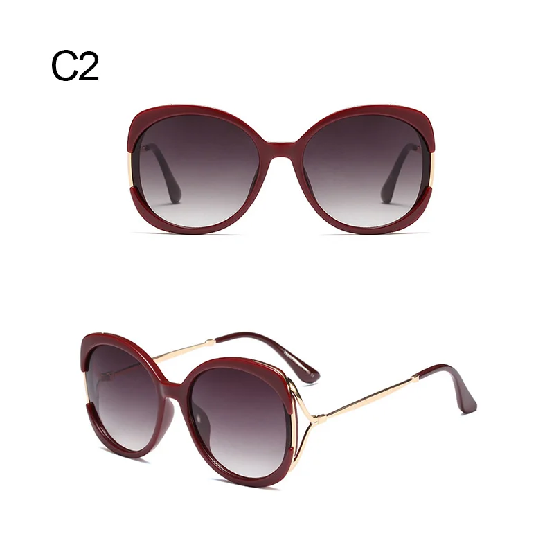 DRESSUUP женские солнцезащитные очки новые модные солнцезащитные очки с большими рамами женские индивидуальные трендовые солнцезащитные очки Металлические солнцезащитные очки Защита от ультрафиолетовых лучей - Цвет линз: Красный
