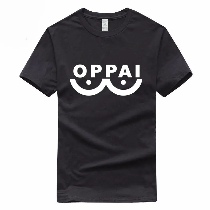 Забавная летняя футболка с героем сайтамой из мультфильма «One Punch Man Oppai», европейский размер, хлопок, футболка с коротким рукавом и круглым вырезом для мужчин и женщин, GMT3000019 - Цвет: Black b