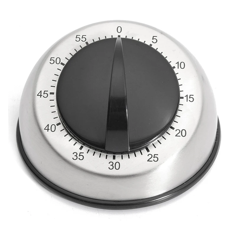 

Kitchen Mechanical Stainless Steel Time Counter 60Mins Cooking Baking Timer Countdown Wind Up Alarm Clock Home Tools P10