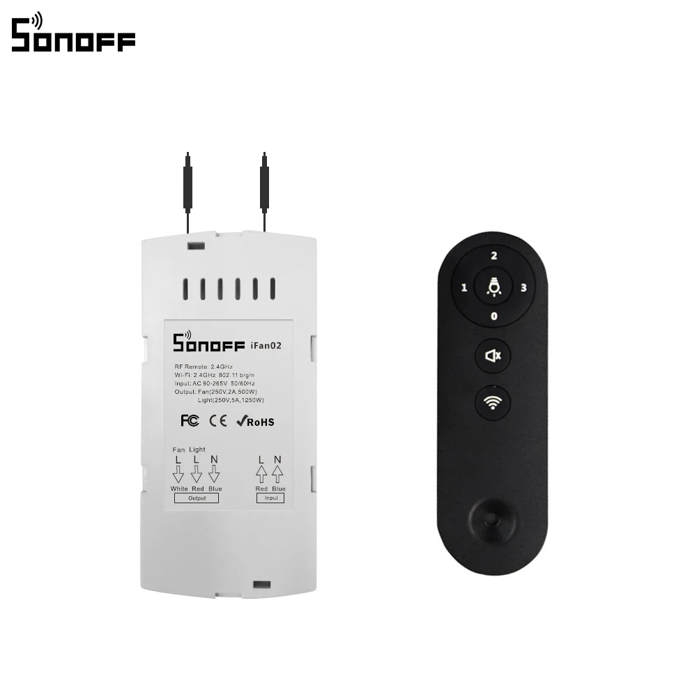Sonoff IFan02 потолочный вентилятор управления Лер WiFi умный со световым приложением