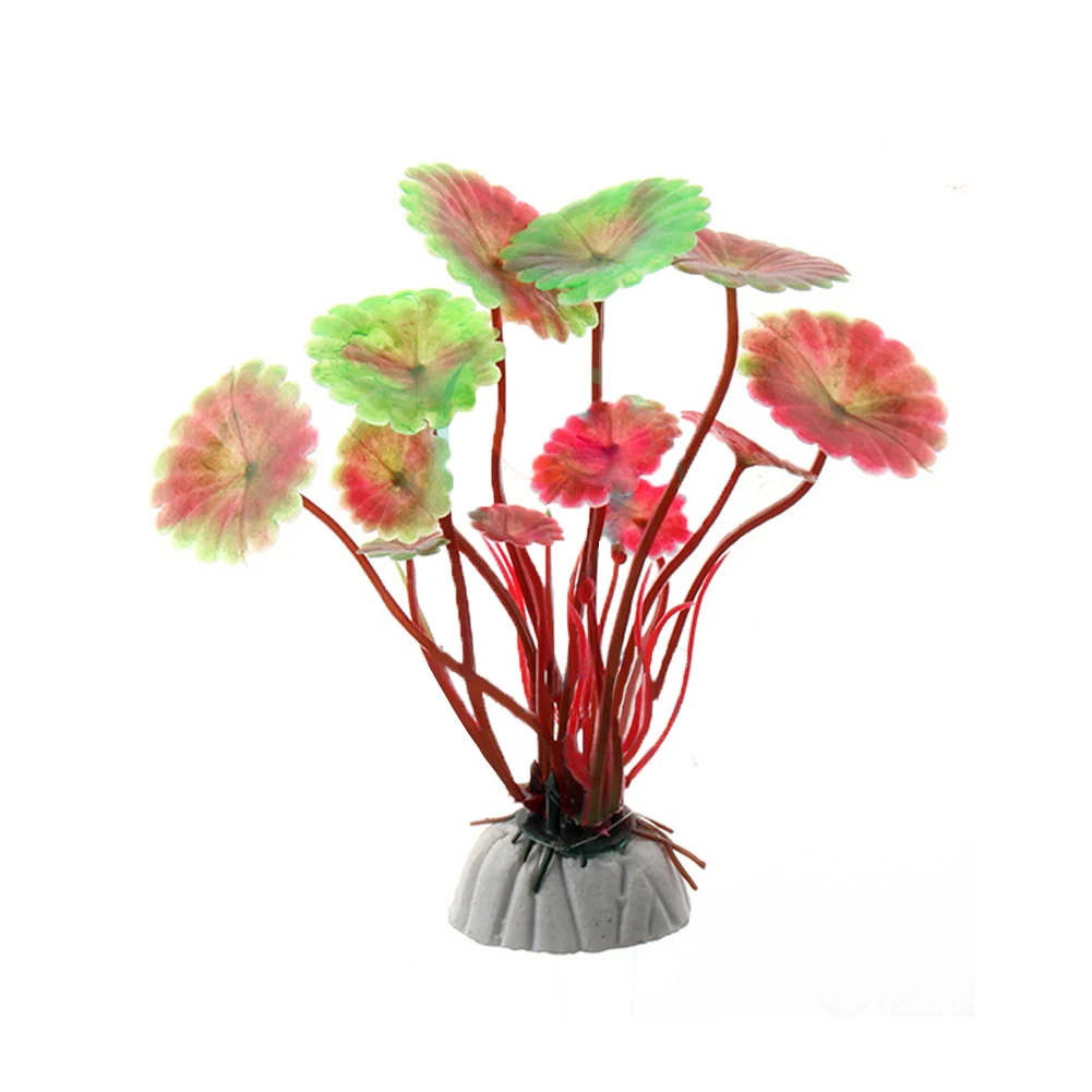 Фиолетовый/зеленый/красный Искусственный аквариум украшения растения аквариум трава цветок украшение Декор Аквариум Ландшафтный дизайн - Цвет: Красный