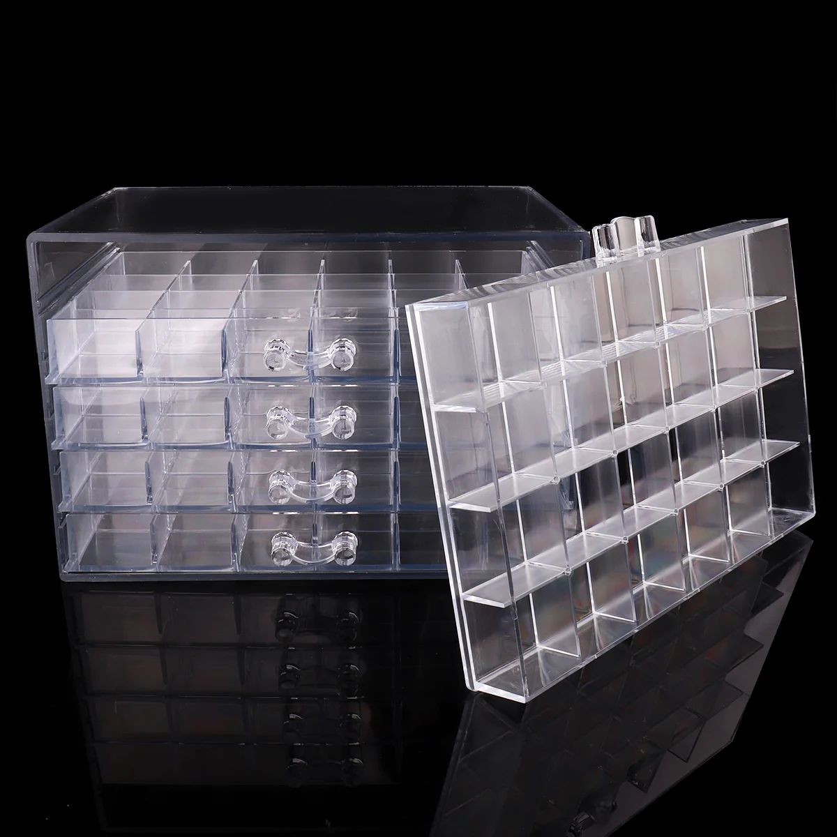 Monja 120 Grids decoración de uñas accesorios caja de almacenamiento transparente cuentas de diamantes de imitación herramienta de manicura de cristal Monja 120 Grids decoración de uñas accesorios caja de almacenamiento transparente cuentas de diamantes de imitación herramienta de manicura de cristal