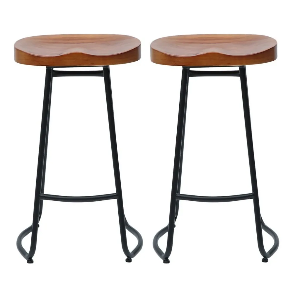 

2 PCS Vintage Rustic Design Backless Barstool 70cm Height Pub Bar Stool Kitchen Wooden Stool Industrial Style Home Furniture