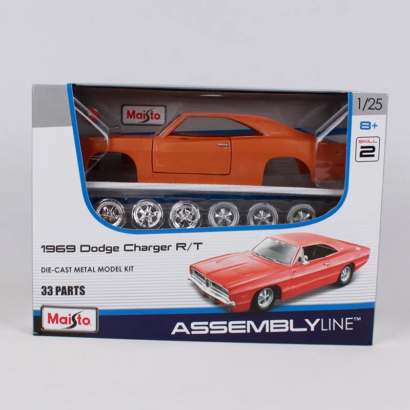 Maisto 1:24 1969 dodge зарядное устройство rt металлическая литая модель автомобиля 33 Части Оранжевый винтажный литой автомобиль Сборная модель автомобиля 39256