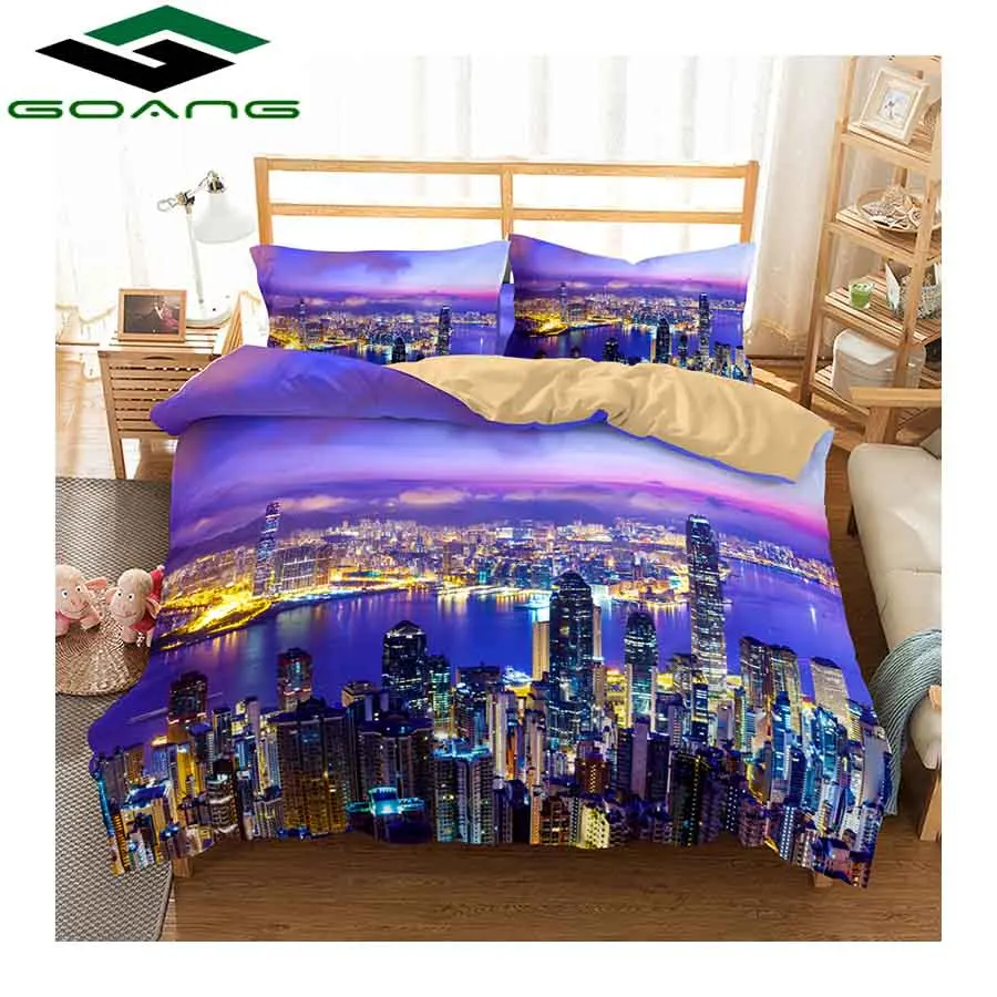 GOANG Комплект постельного белья 3d цифровая печать красивый город ...