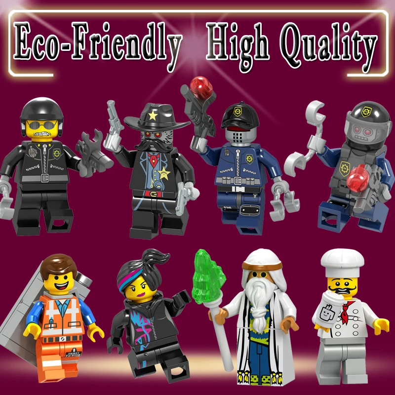 

Single Sale Emmet Wyldstyle Robo Swat Vitruvius Robot God Mazinger Z Ancestor Action Building Blocks Toy Children Gifts