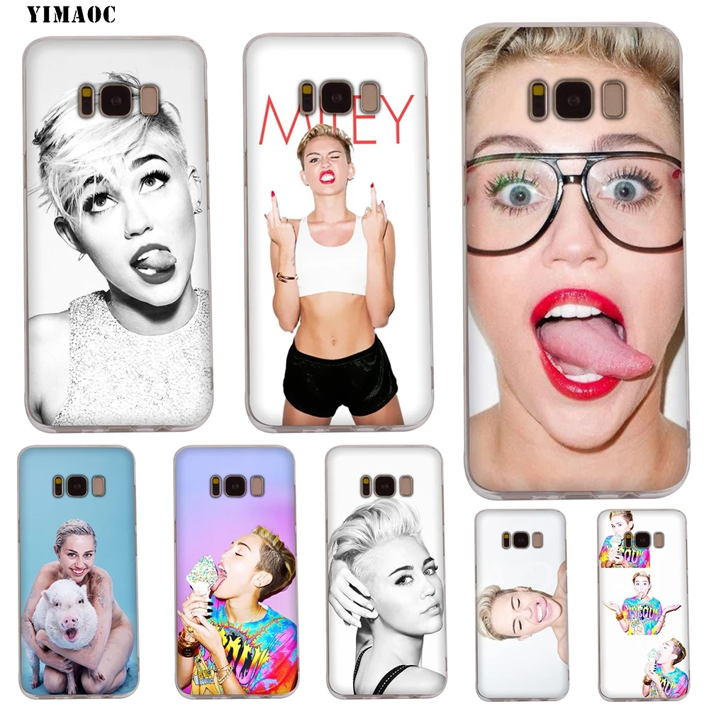 YIMAOC Miley Cyrus Soft TPU Case for Galaxy j3 j5 j6 j7 A5 2016 2017 A6 A9 2018 Note 8 9 S7 edge S8 S9 S10 Plus S10e Cover |