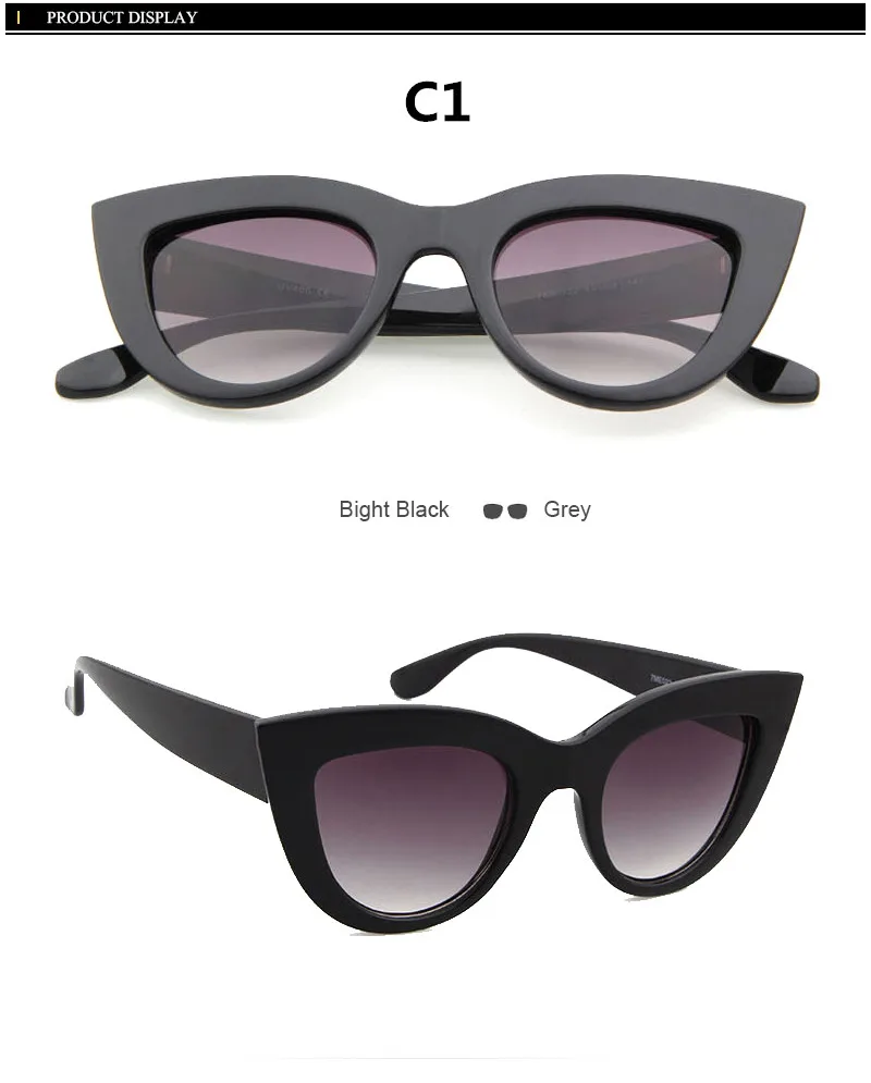 ZXWLYXGX Новые солнцезащитные очки ретро кошачий глаз женские брендовые дизайнерские винтажные черные солнцезащитные очки для женщин UV400