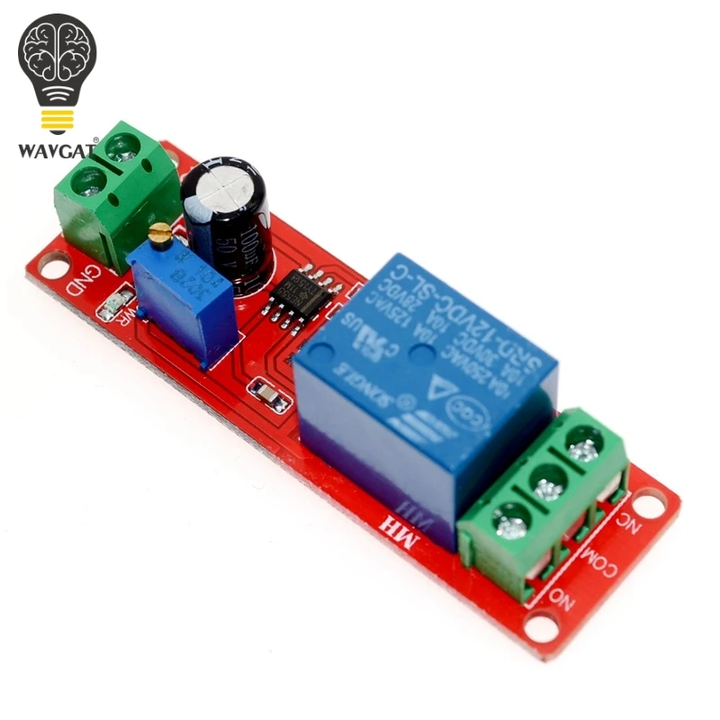 

NE555 Timer Switch Adjustable Module Time delay relay Module DC 12V Delay relay shield 0~10S WAVGAT