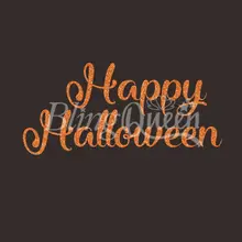 BlingQueen 12 шт./партия на заказ шикарные блестящие виниловые переводы с горячей фиксацией Счастливый дизайн Хэллоуина, цвета и размеры могут быть настроены