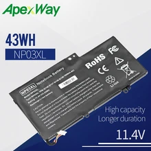 Apexway ноутбук Батарея NP03XL для hp павильон X360 13-A010DX TPN-Q146 TPN-Q147 TPN-Q148 HSTNN-LB6L 760944-421 15-U010DX