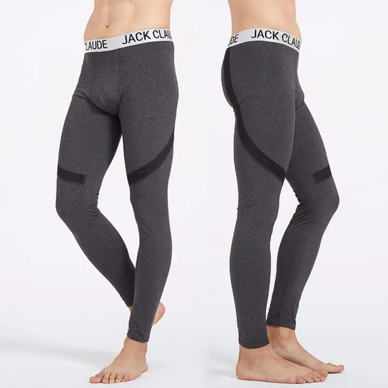 

High Elastic Tight Warm Leggings Men Winter Velvet Comfortable Warm Pants Good Quality Simple Stripe Male Trousers