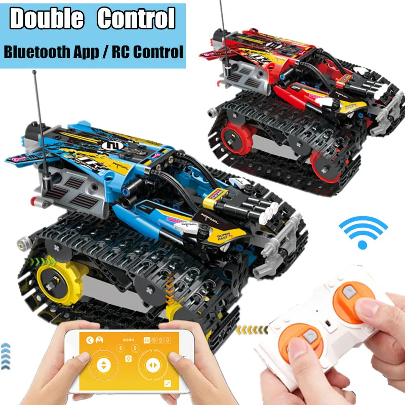 قوة المحرك وظيفة RC تتبع المتسابق الكهربائية صالح legoings تكنيك سيارة 42065 سرعة سيارة بناء كتلة الطوب نموذج طفل هدية
