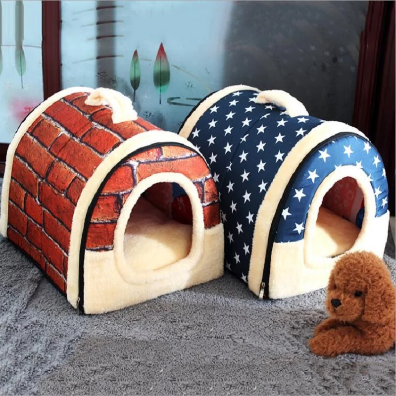 

Hot!!!Dog House Kennel Nest With Mat Foldable Pet Dog Bed Cat Bed House For Small Medium Dogs Travel Pet Bed Bag Product