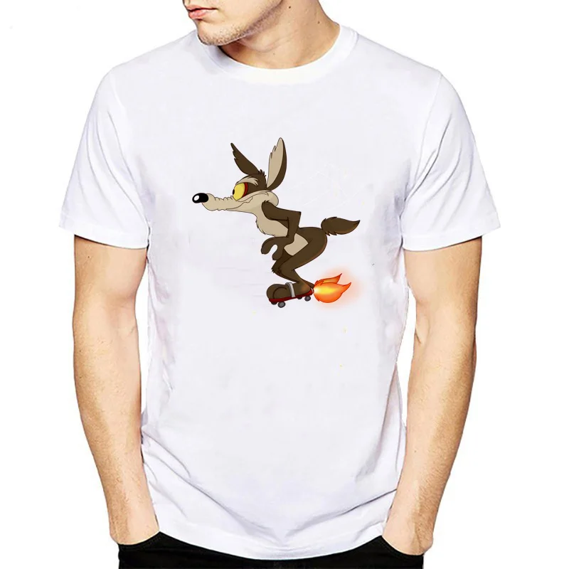 Wiley Coyote футболка для мужчин Looney Tunes Road Runner с надписью Забавный мультфильм мужские
