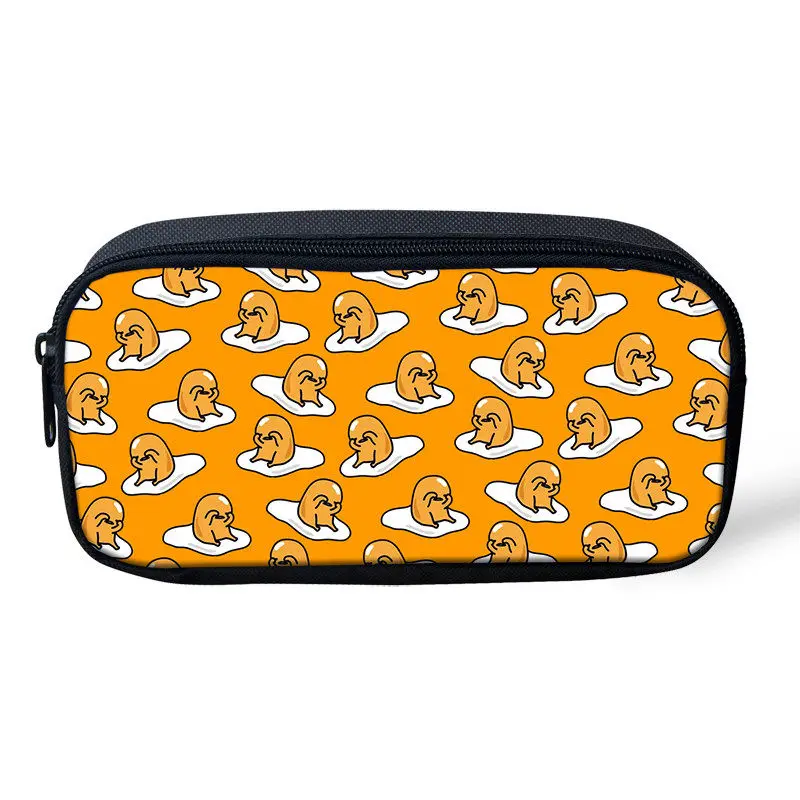 

THIKIN Cartoon Gudetama Comestic Makeup Bag Kid School Pencilcase Bag yellow bag Custom Kids Stationery Student PencilBag Zipper